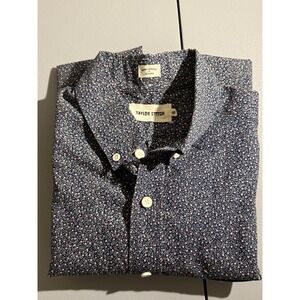 Taylor Stitch Shirt Men's 40 Black Floral Pocket Casual Dress Button Up Cotton